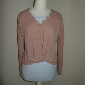 Women's francesca's blue rain Long Sleeve Top Size Small NWT-$38.00